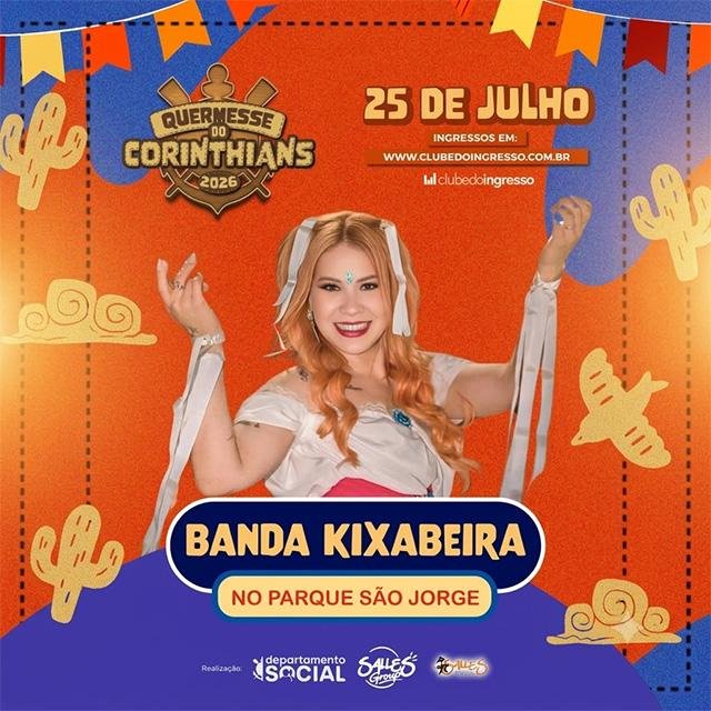 Banda Kixabeira na Quermesse do Corinthians dia 25 de julho